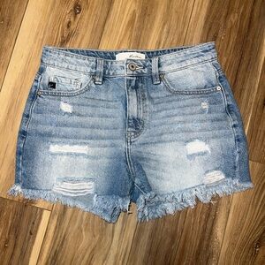 KanCan Light Blue Distressed Jean Shorts